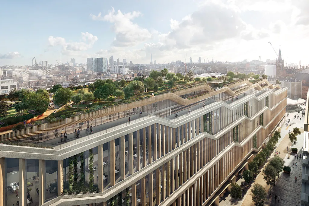 Aerial view of a major London development